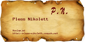 Pless Nikolett névjegykártya